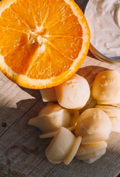Apelsīnu aromāta sviestiņi ādas kopšanai